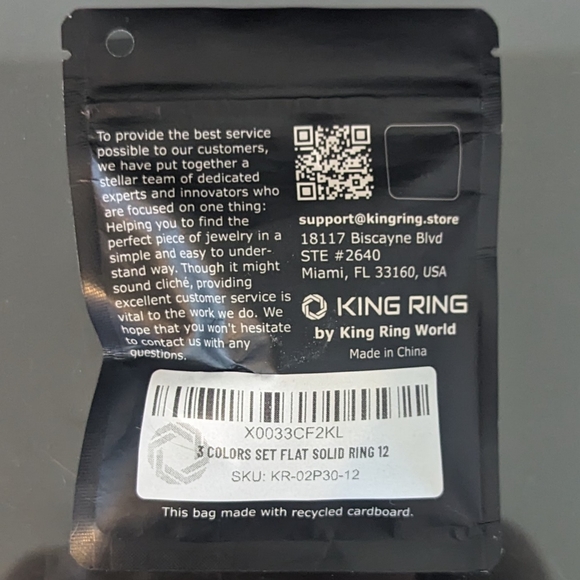 Stainless steel 8mm flat ring set size 12 - Picture 3 of 4